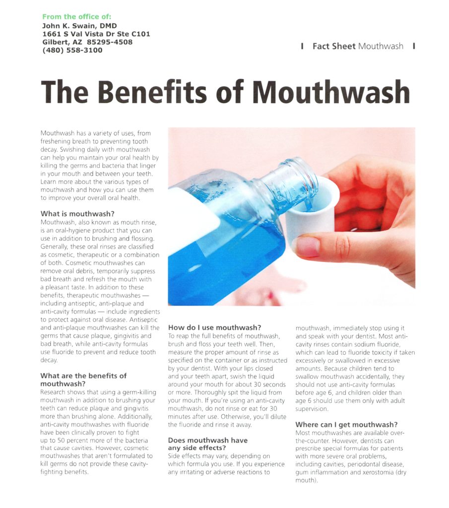 The Benefits of Mouthwash Gilbert Smiles
